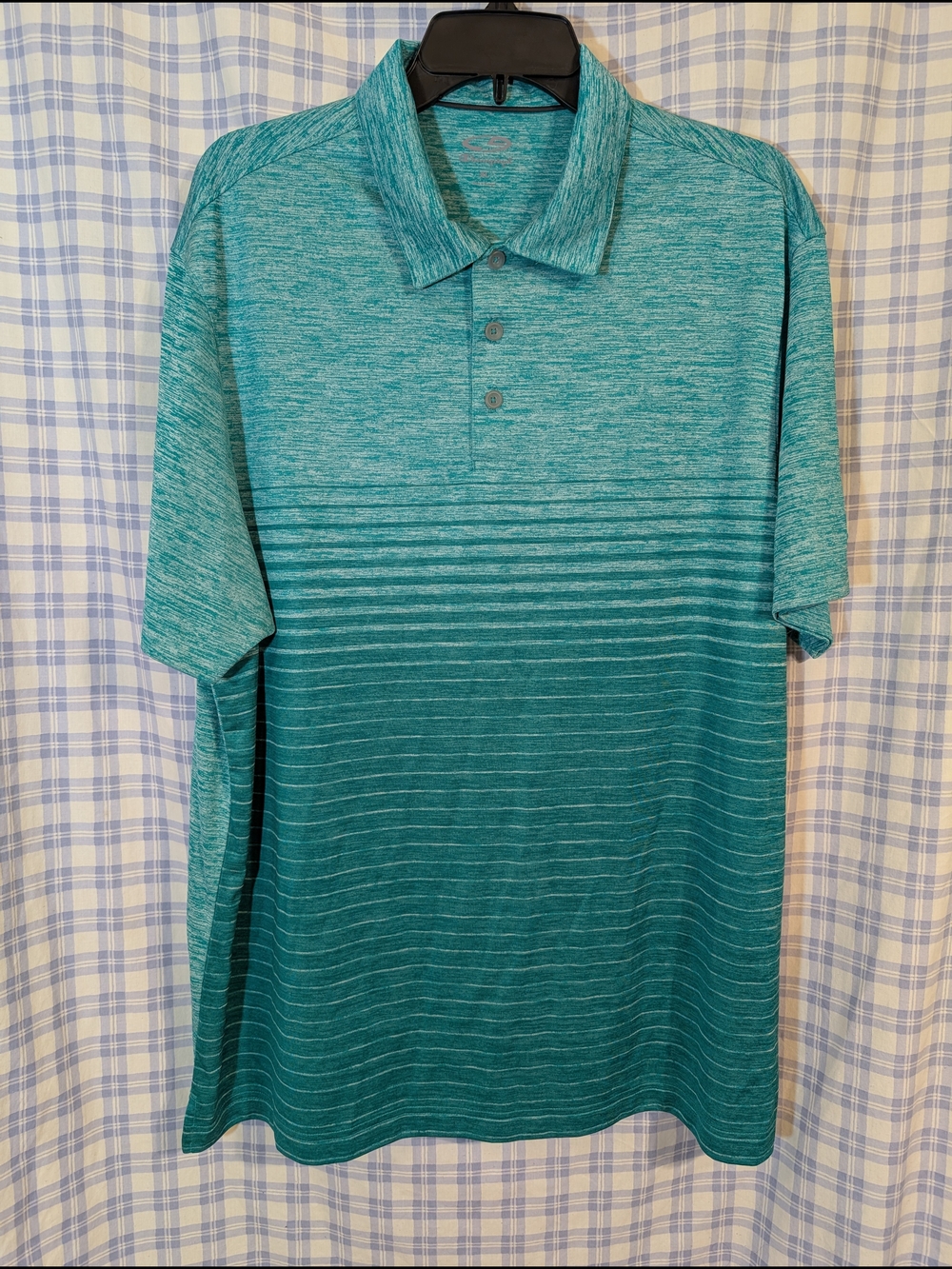 Champion Teal Gradient Stripe Polo Shirt